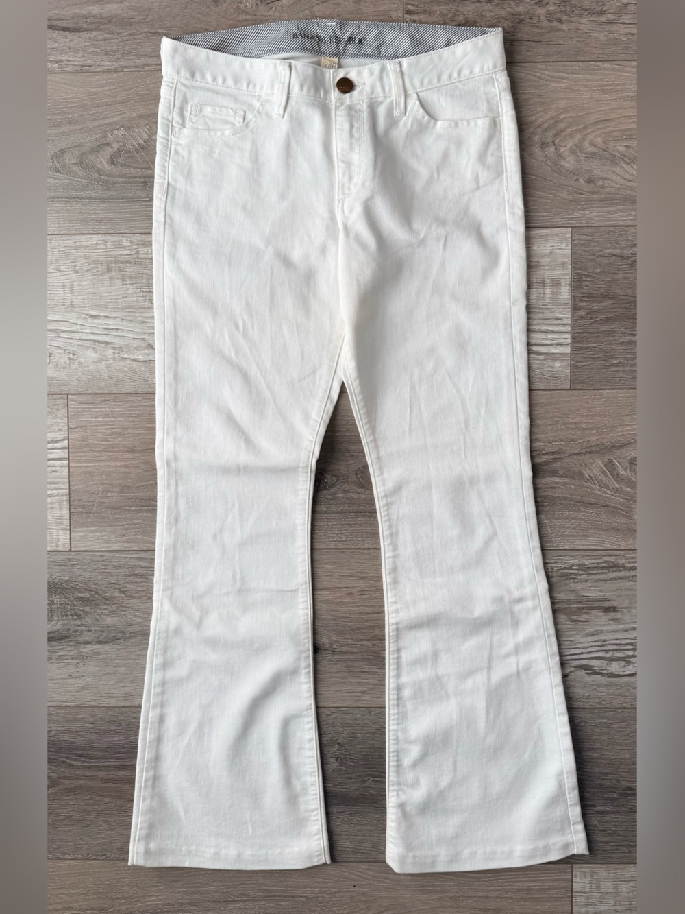 Banana Republic White Slim Flare Jeans Women’s 28R Mid Rise Stretch Denim